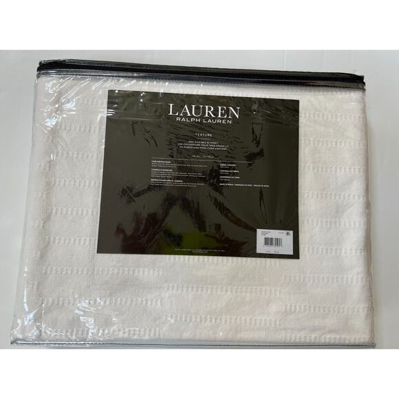 Ralph Lauren Home Texture Cotton Bed Blanket King Natural NWT - Picture 1 of 12
